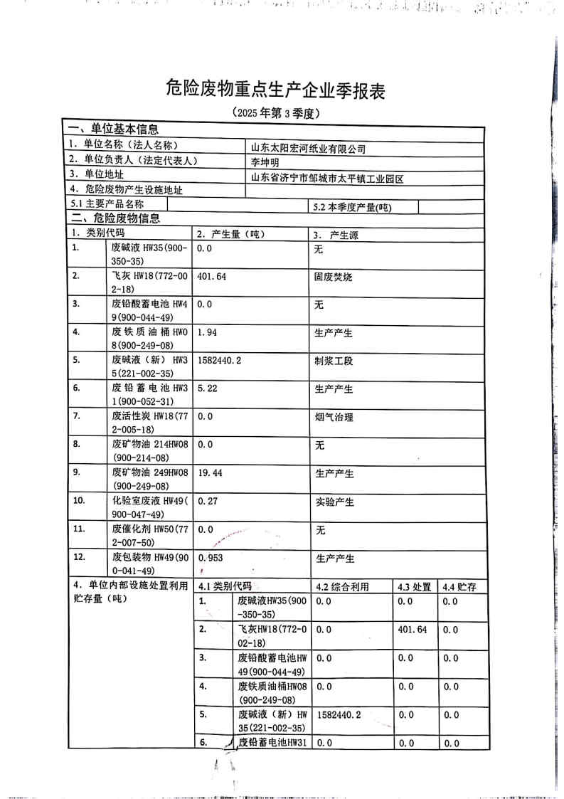 2025年云顶集团宏河纸业危险废物第三季度报表_Page1.jpg